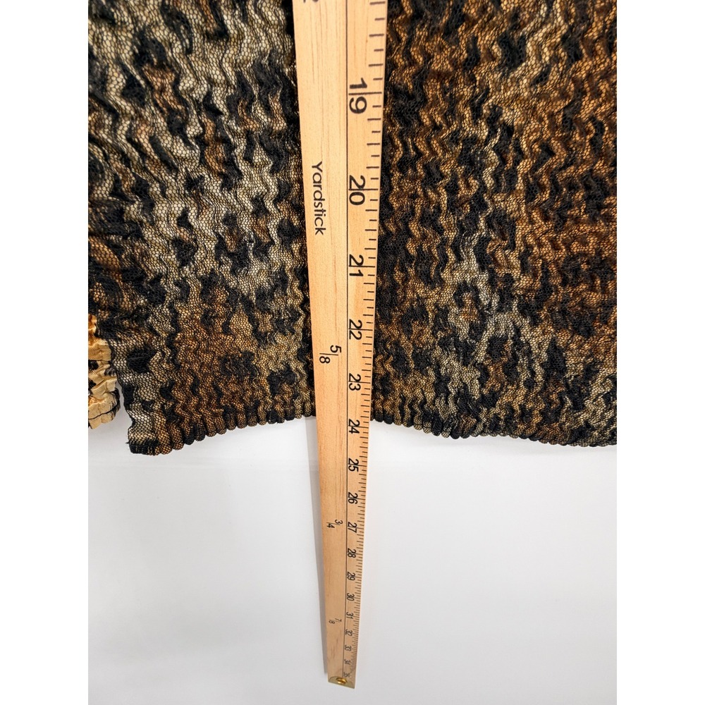 Alberto Makali Blouse Womens Medium Brown Leopard Excellent Sequin Lace Crinkle - Picture 10 of 10